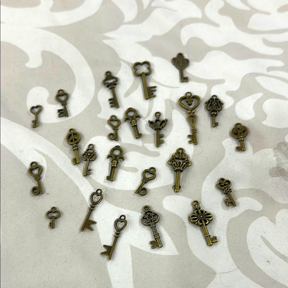 Vintage Bronze Key Wall Decor 23 pcs